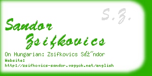 sandor zsifkovics business card